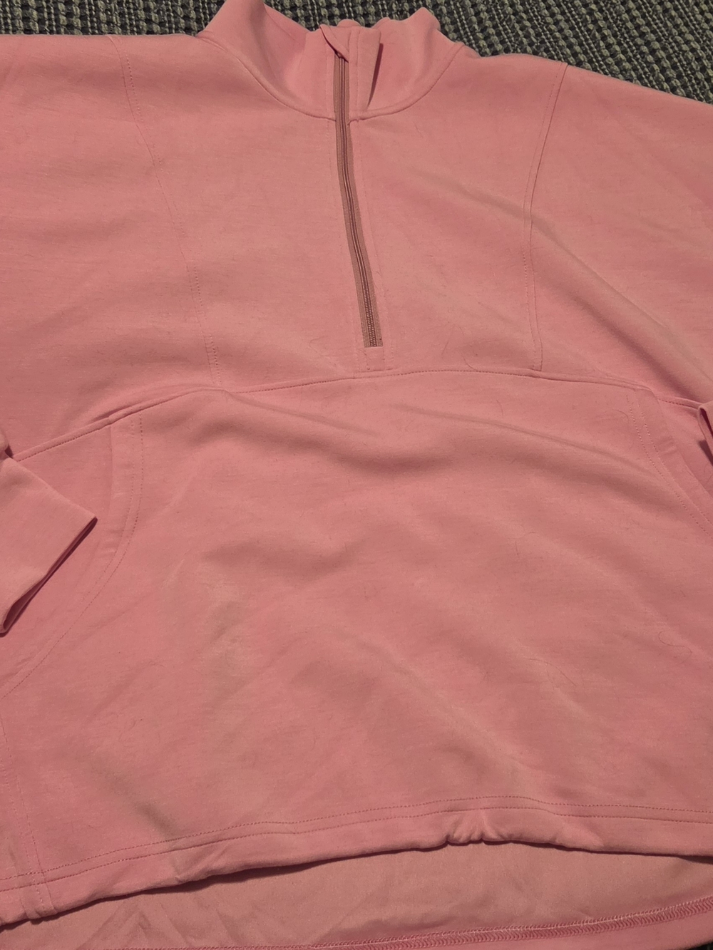 Women's Pink Quarter-Zip Pullover Hoodie